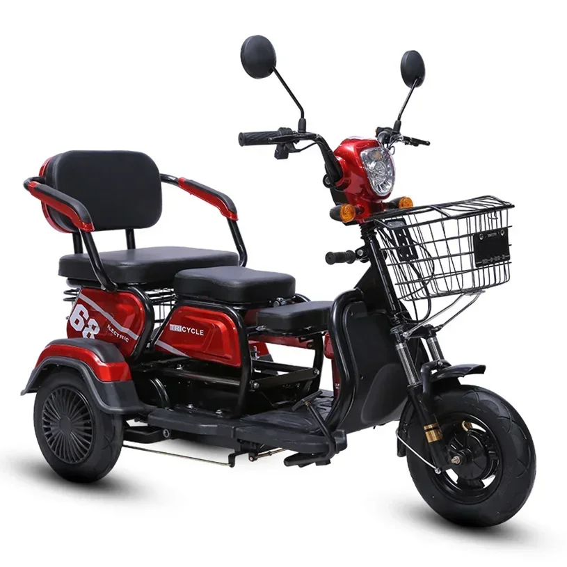 Electric Passenger Seat Scooter For With Adult Three Wheel Motorcycle Cargo Closed Cabin Food Cart Two Tuk Delivery 2 Tricycle