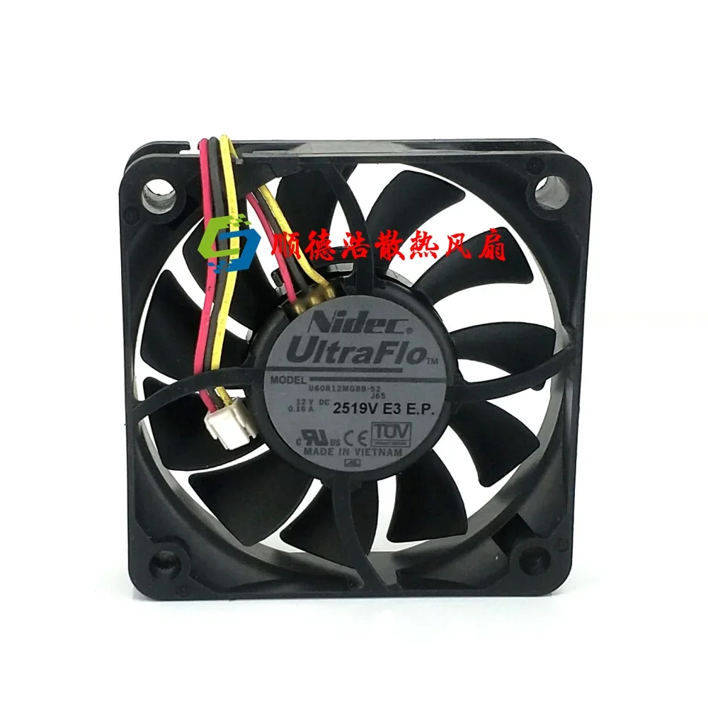 

Nidec U60R12MGBB-52 DC 12V 0.16A 60x60x15mm 3-Wire Server Cooling Fan