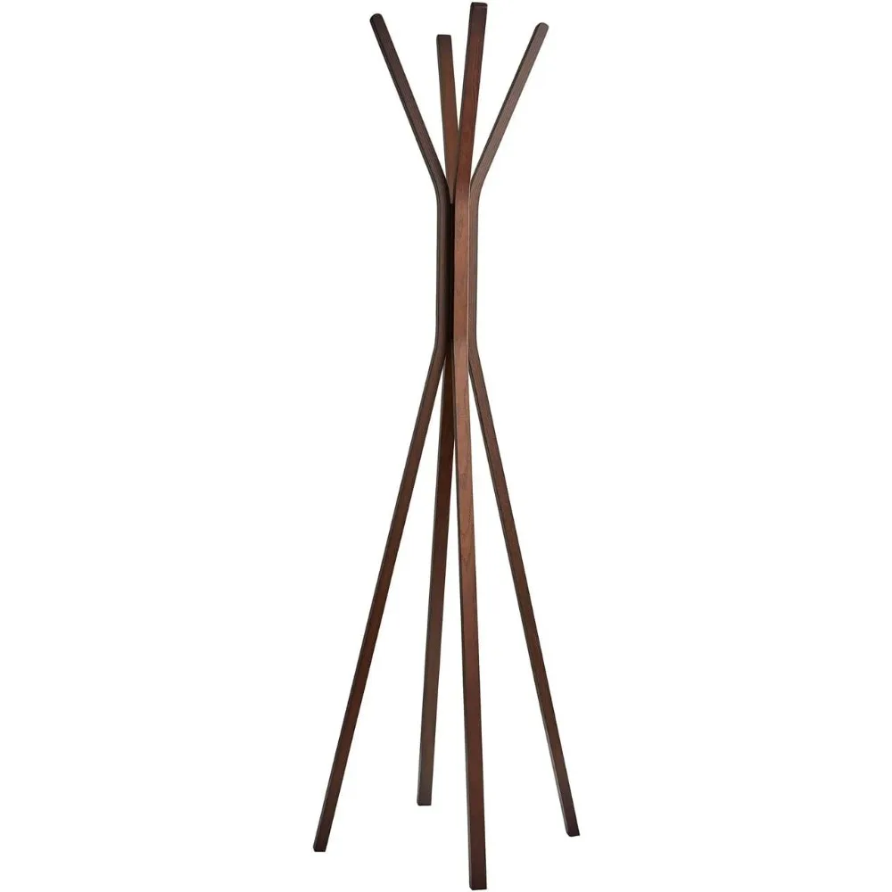 Coat Rack Walnut Plywood W. Walnut Oak Wood Veneer 4 Coat Hooks Functional and Stylish Modern Scandinavian Statement