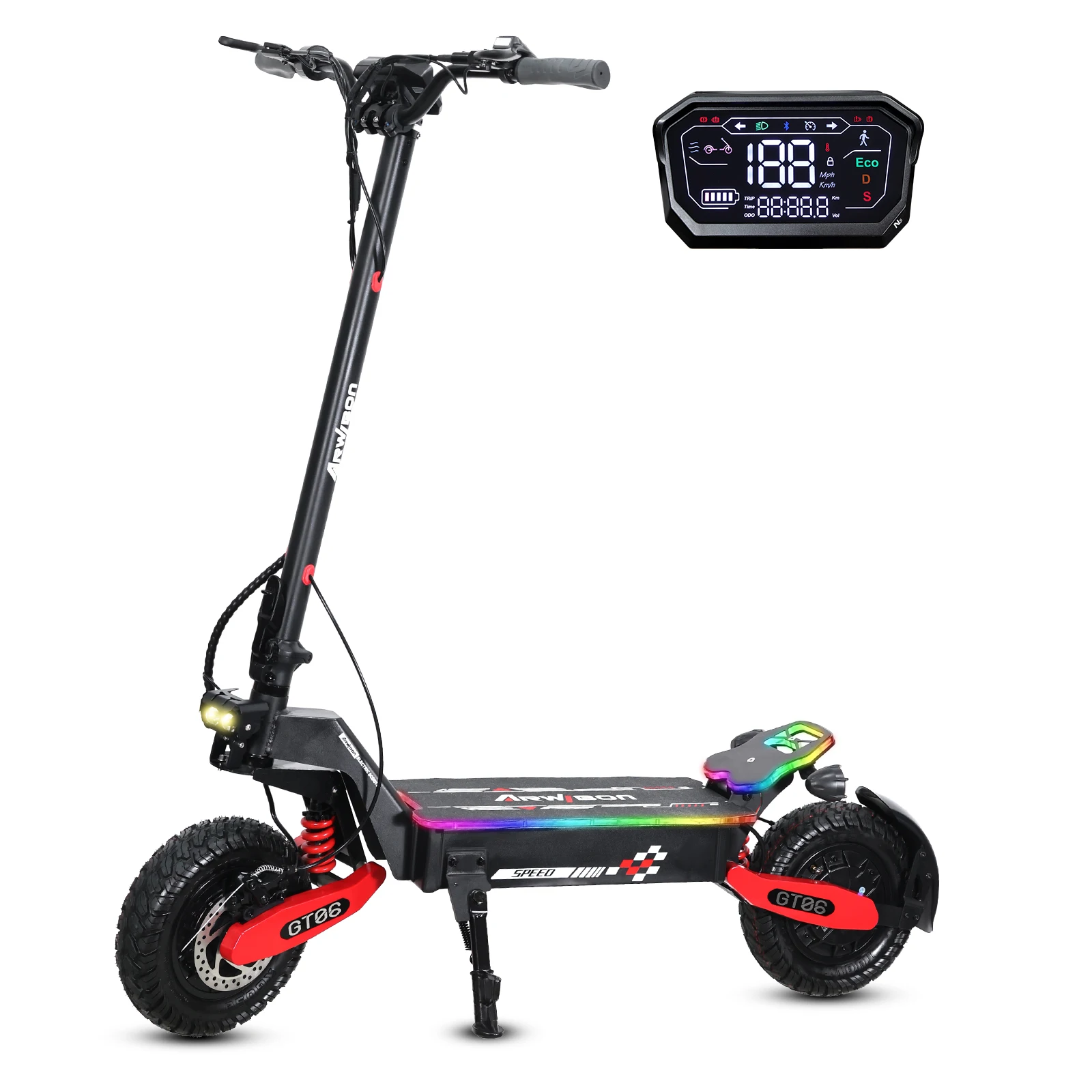 Arwibon GT06Plus Adult Electric Scooter,Speed up to 35MPH, 52V23.4AH ,11 Inch Off-Road Tires, Foldable Sports Commuter E-Scooter