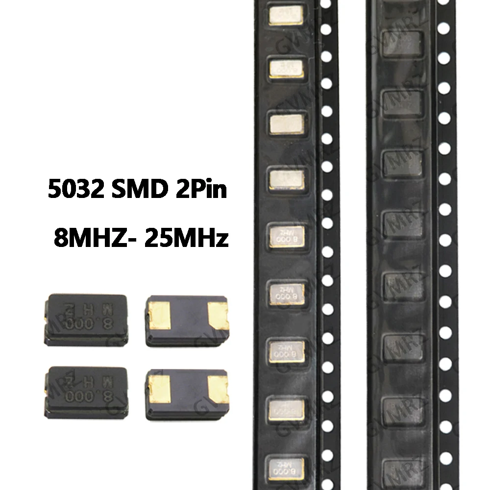 10PCS 8MHZ  11.0592MHz   5032 SMD 2Pin Passive Crystal Oscillator - High Precision Quartz Resonator 20MHz 24MHz 16MHz 12MHz