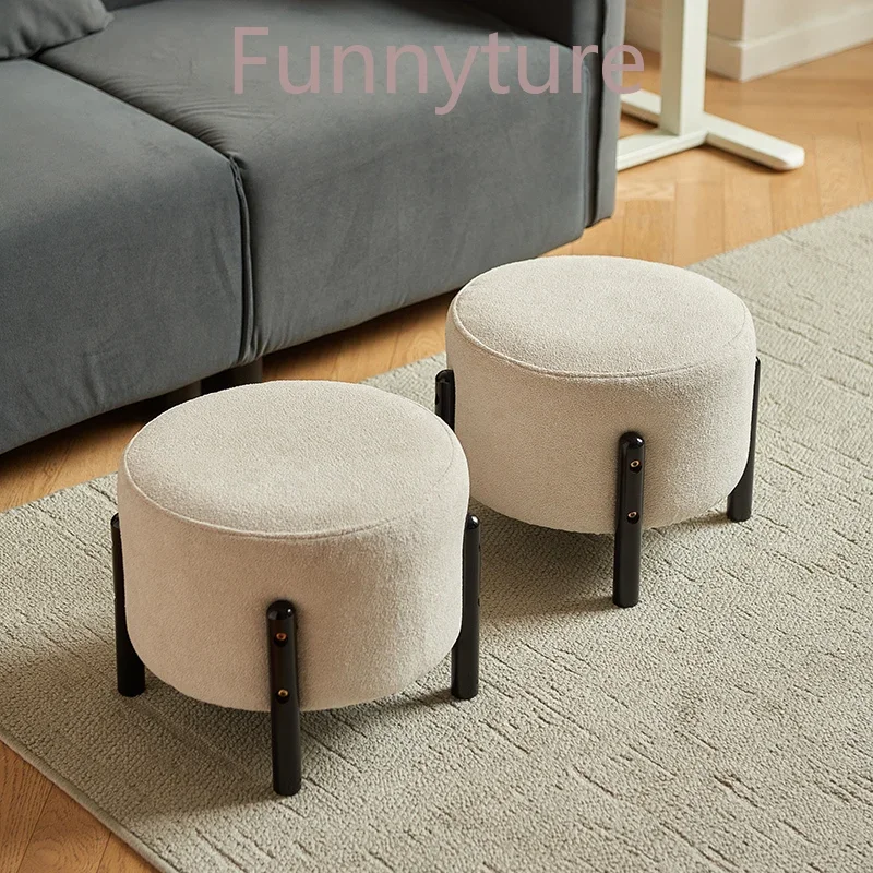 

Solid wood stool household low stool soft bag shoe changing stool living room sofa footstool simple leisure pier small seat