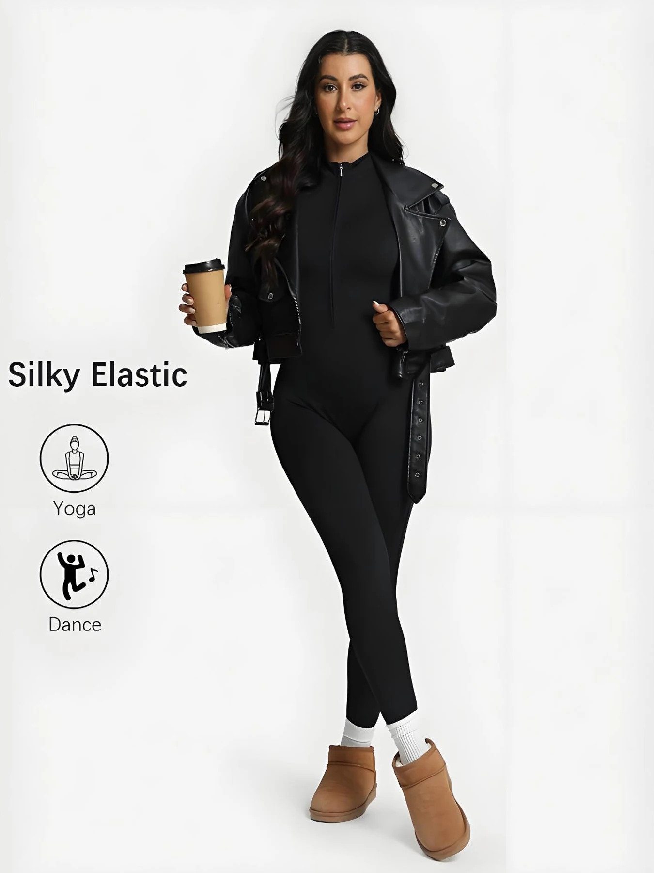 Mono de manga larga Prati Yoga con cremallera para mujer, traje de entrenamiento de levantamiento ajustado, mono deportivo para correr, mono de fitness