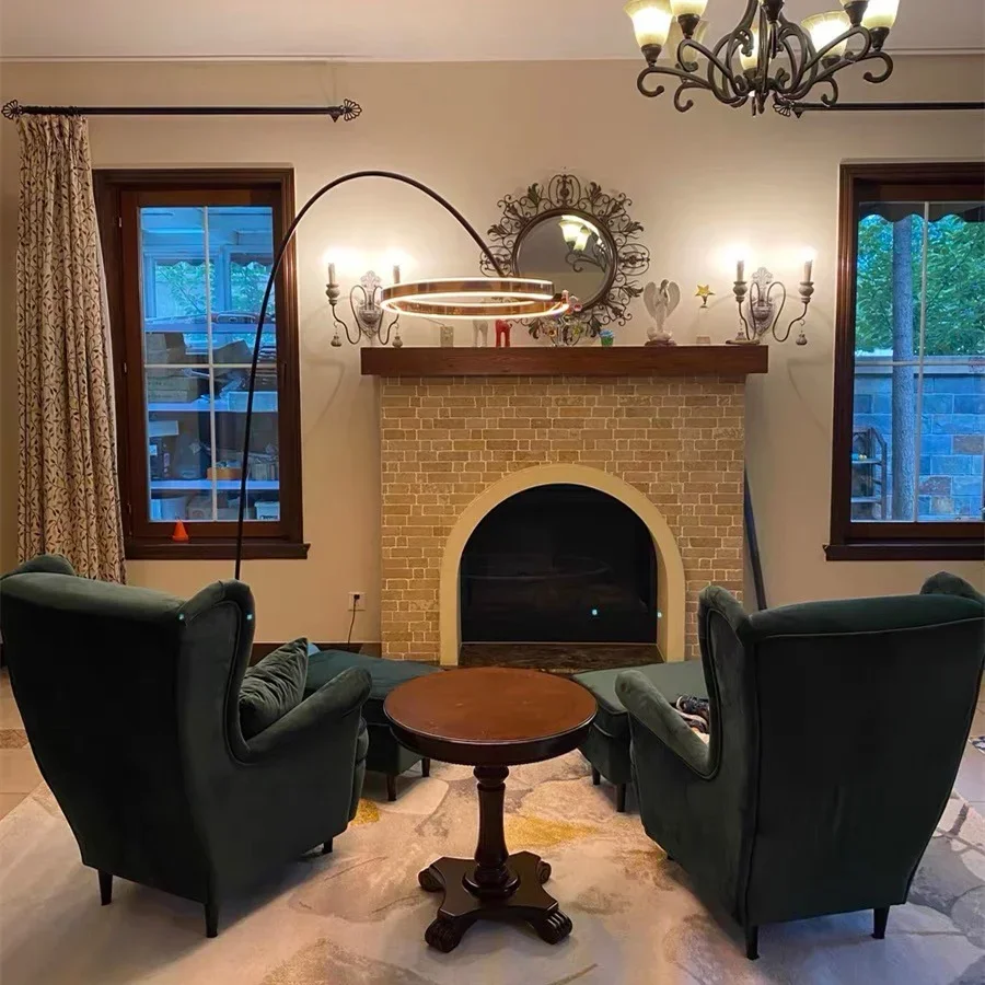 Nordic Circle Fishing Floor Lamp Modern Standing Light for Living Room Bedroom