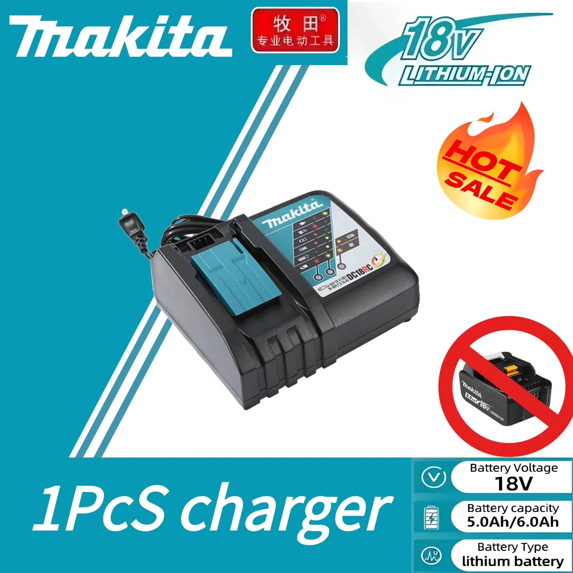 100% originele Makita 18V 6.0Ah Oplaadbare Batterij, Voor Makita BL1830 BL1830B BL1840 BL1840B BL1850 BL1850B Elektrisch Gereedschap Batterij