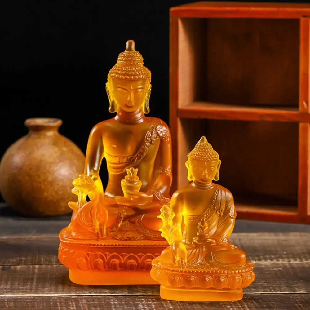 Thai-style Medicine Buddha Statue Resin Craft Zen Ornaments Resin Buddha Crafts Handmade Pharmacist Buddhist Sculpture Office