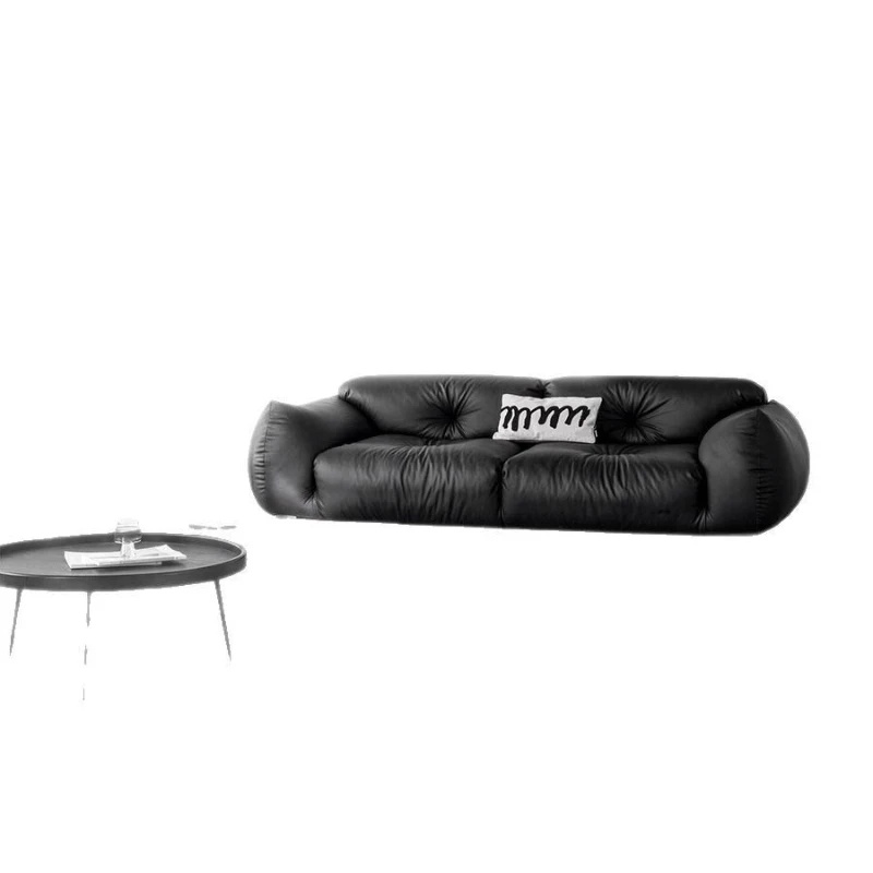 

Sofa four-person floor-to-ceiling straight sofa technology leather combination