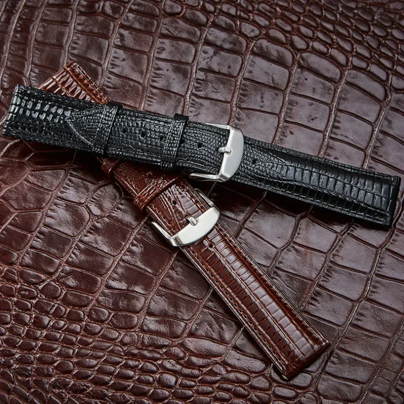 Fashion Lizard Texture Leather Watchband Pin Buckle Watch Strap for 2026 and Man 12mm 14mm 16mm 18mm 20mm 22mm 24mm image 4
