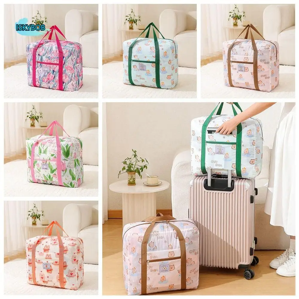 

Capybara Large Capacity Foldable Travel Bag Multifunctional Cartoon Student Quilt Storage Bag WaterProof Zipper Luggage Bag
