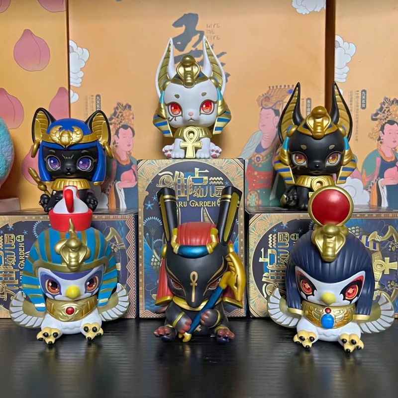 Anime Aaru Garden Toys Kawaii Egypt Yalu Kindergarten Mystery Box Blind Box Anubis Bastet Cute Desktop Collection Model Doll Su