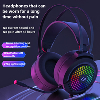 Wauer E21 Gaming Headset 7.1 Stereo SVirtual Surround Bass Earphone Headphone with Mic LED Light for Computer PC Gamer Foldable