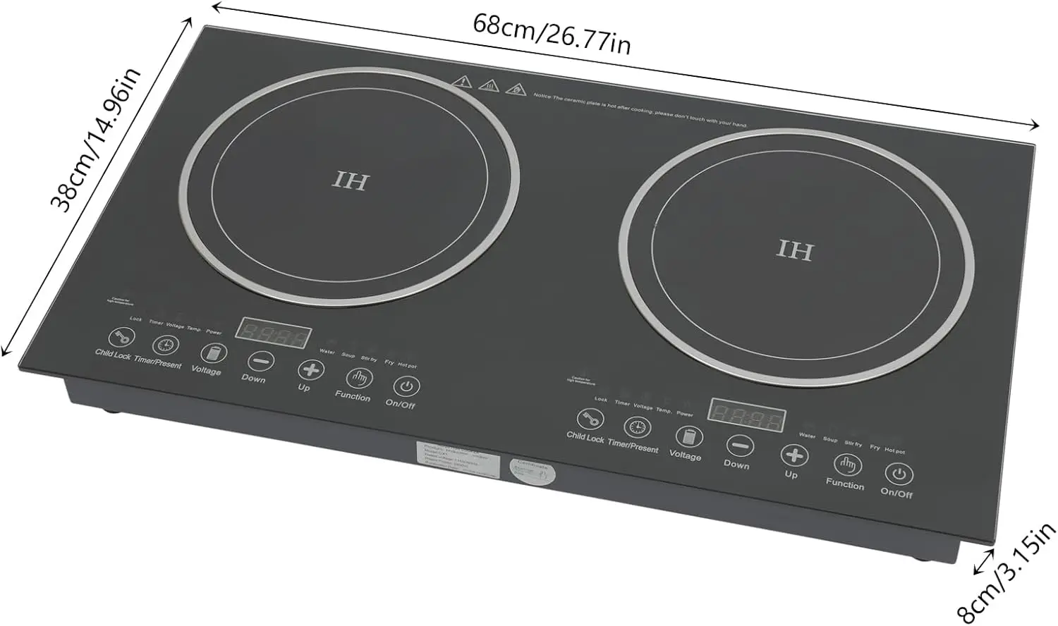 เตาแม่เหล็กไฟฟ้าCooktop Double Induction Cooktopดิจิตอลไฟฟ้าเคาน์เตอร์Burner Touch SensorควบคุมเตาDual Hot Plate 8