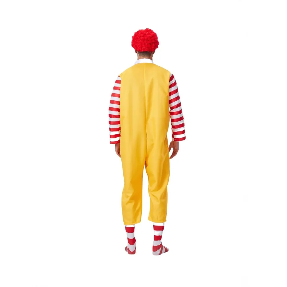 Rot-Gelbes Clown-Cosplay-Outfit für Erwachsene, Komplettes Set für Maskerade, Bühnenauftritte und Partys