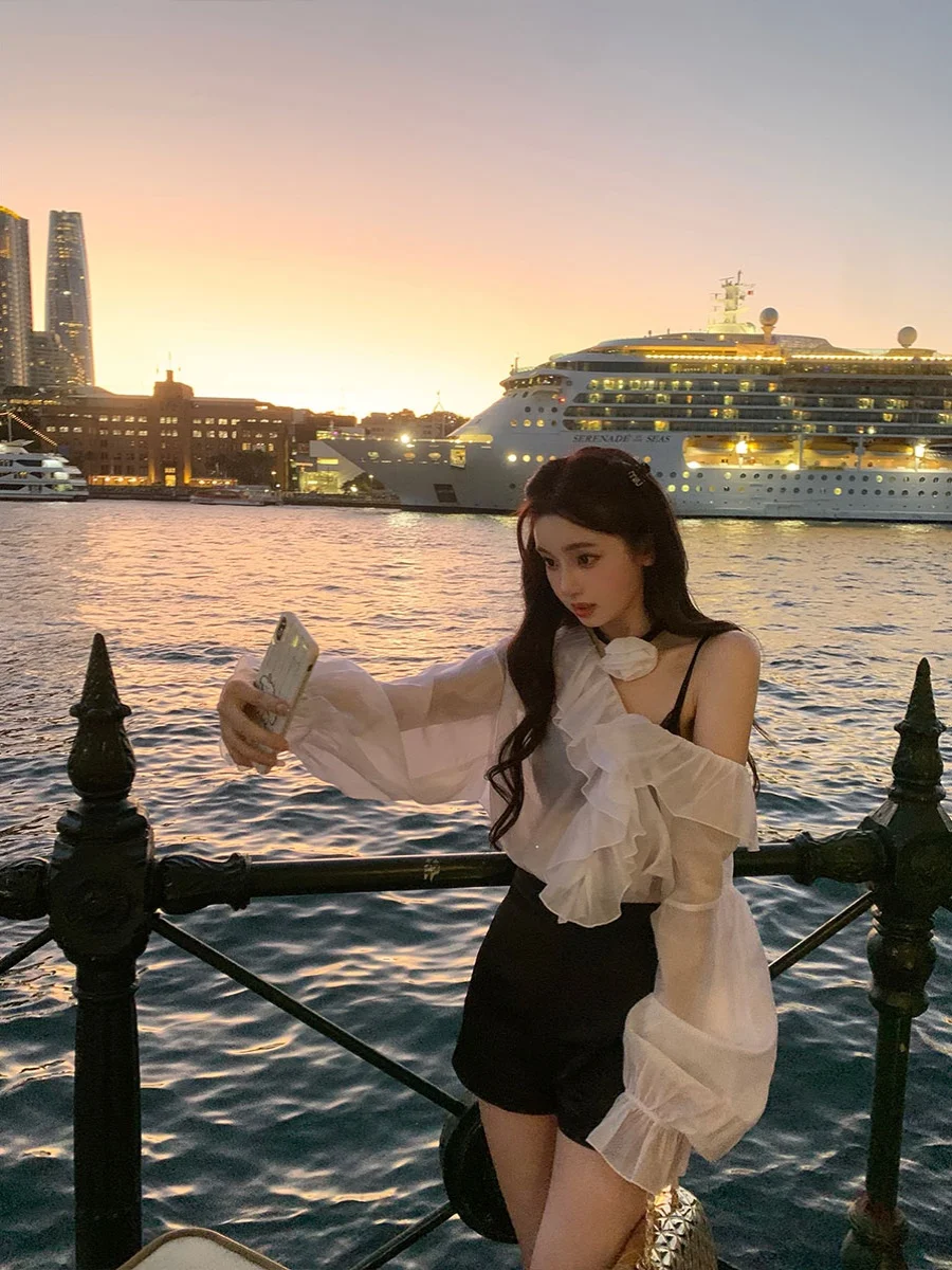 

Sweet Sle Women's irt Lanlan's Wardrobe Milan Faion Week ort Pants Spring New Arrival Polyester Fiber Long Sve