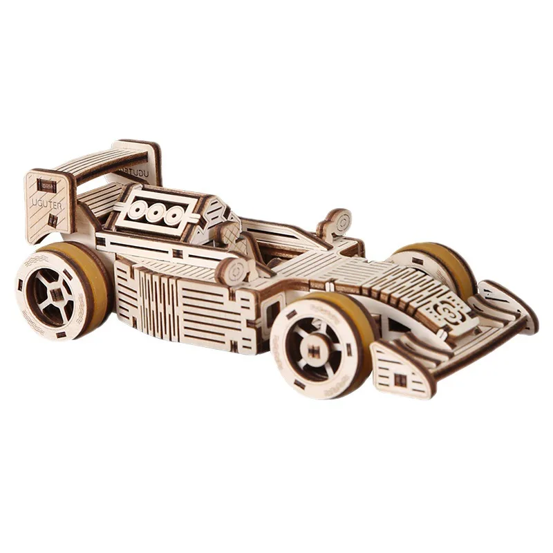 Wooden Mechanical Transmission Model T709 Racing Car Assembly Three-dimensional Puzzle Creative Gift