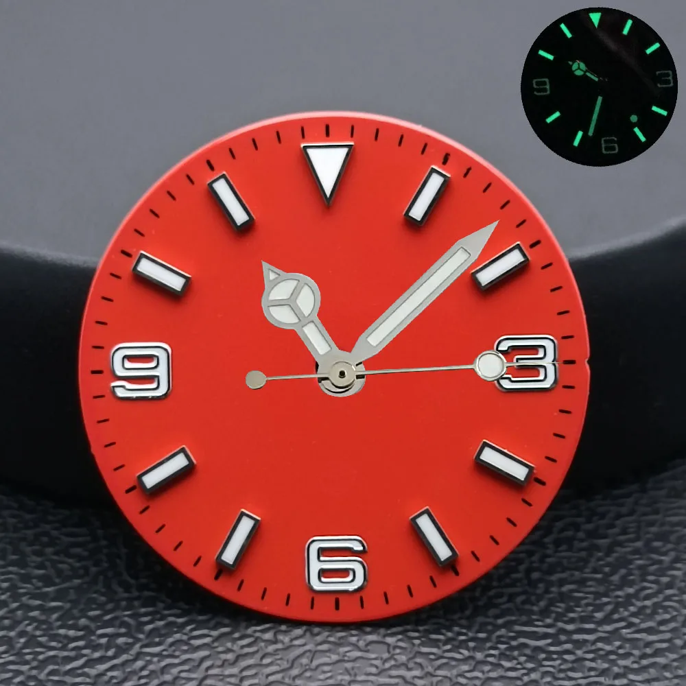 28.5MM single/no calendar blue-green illuminated dial with hands suitable for N H35/2815/2836/2824 movement watch accessories