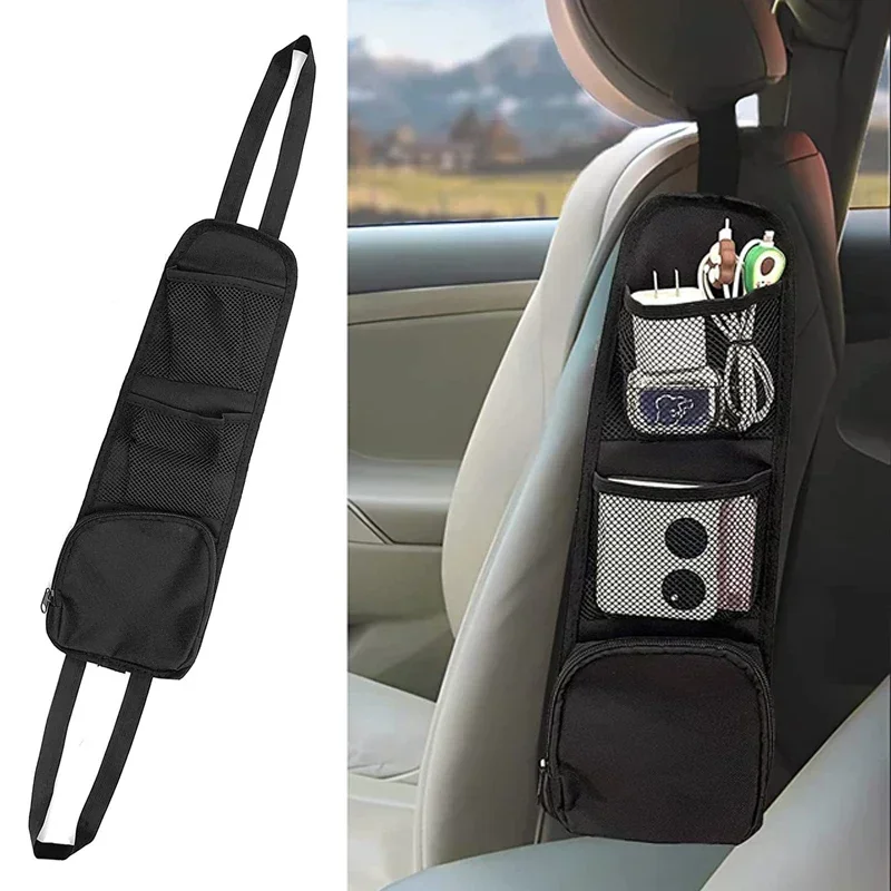 Car Seat Side Organizer, Automobile Seat Storage Hanging Bag, Truck Multi-Pocket Drink Holder, Mesh Pocket Car Seat Phone Holder