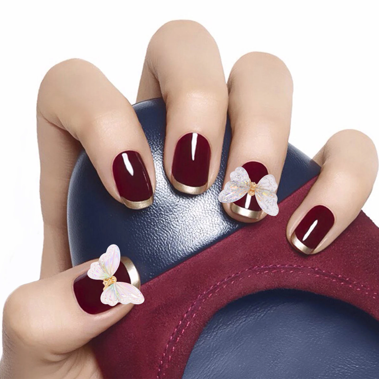 

8 Pcs Butterfly Nail Decorations Resin Metal Charm Stickers for DIY Manicure naments Craft Phone Bag Embellishment