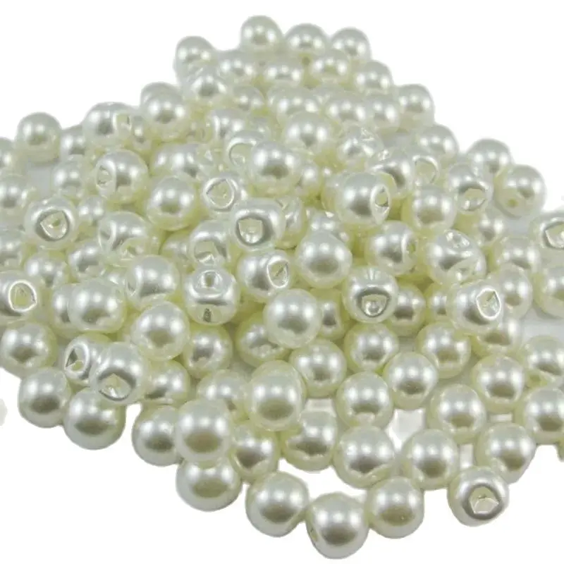 50pcs Pearl Button 12mm Round Ivory White Baby Buttons Jewelry Accessory Scrapbooking Products Accessories