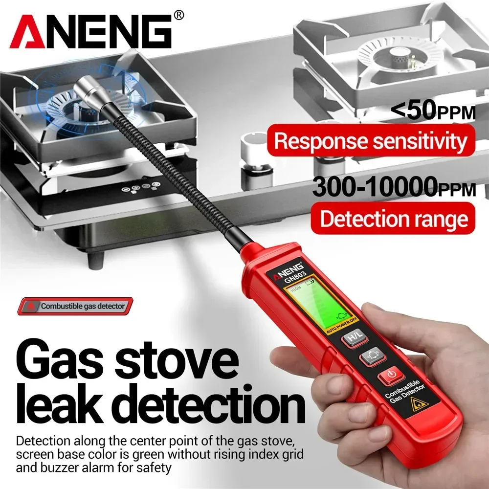 ANENG GN803 Gas Leak Detector Handheld Methane Combustible Gas Testers Portable Gases Concentration Analyzer Meter Leakage Tools