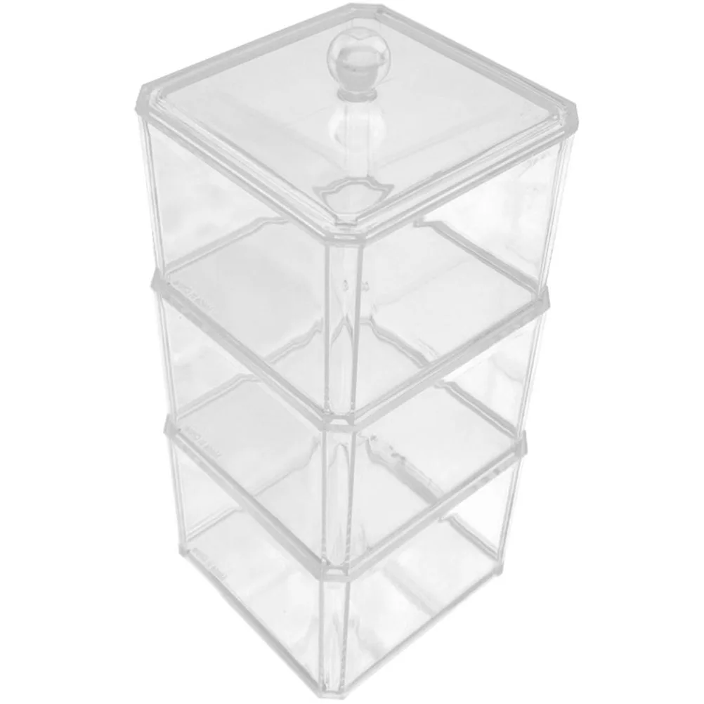 

Clear Acrylic Jewelry Storage Box Organizer Earring Necklace Holder Display Stand For Home Counter Decor Stackable Case