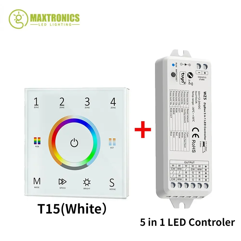 

DC12V-24V Zigbee Smart Led Controller 2.4G RF Remote Google Echo Plus Voice Control DIM For RGB RGBW RGBWW RGBCW RGBCCT Strip