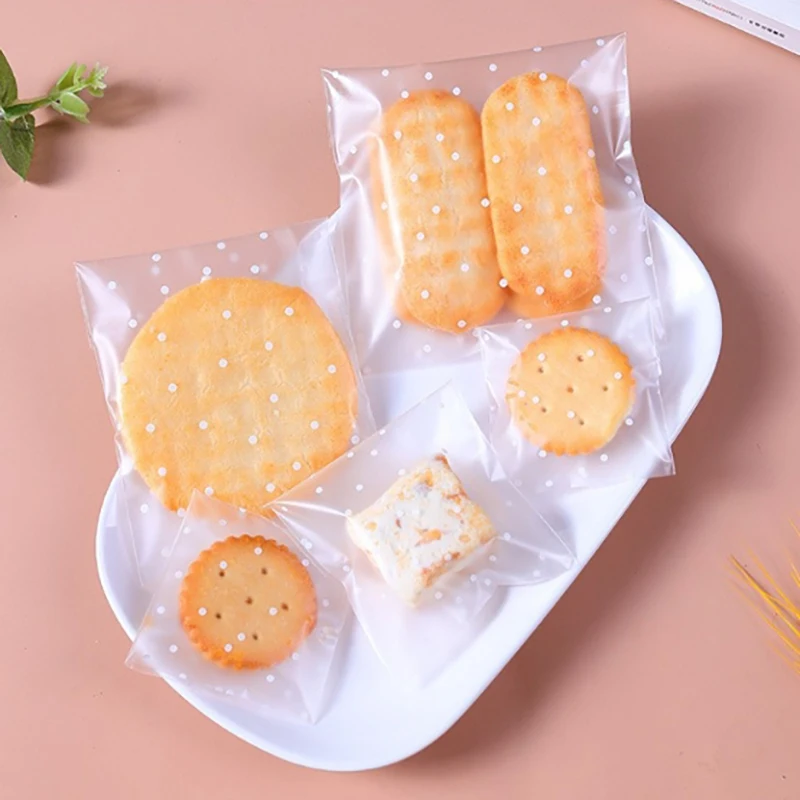 100 pçs diy transparente cozimento biscoitos celofane doces saco de presente sacos de natal fosco aniversário doces bolsa