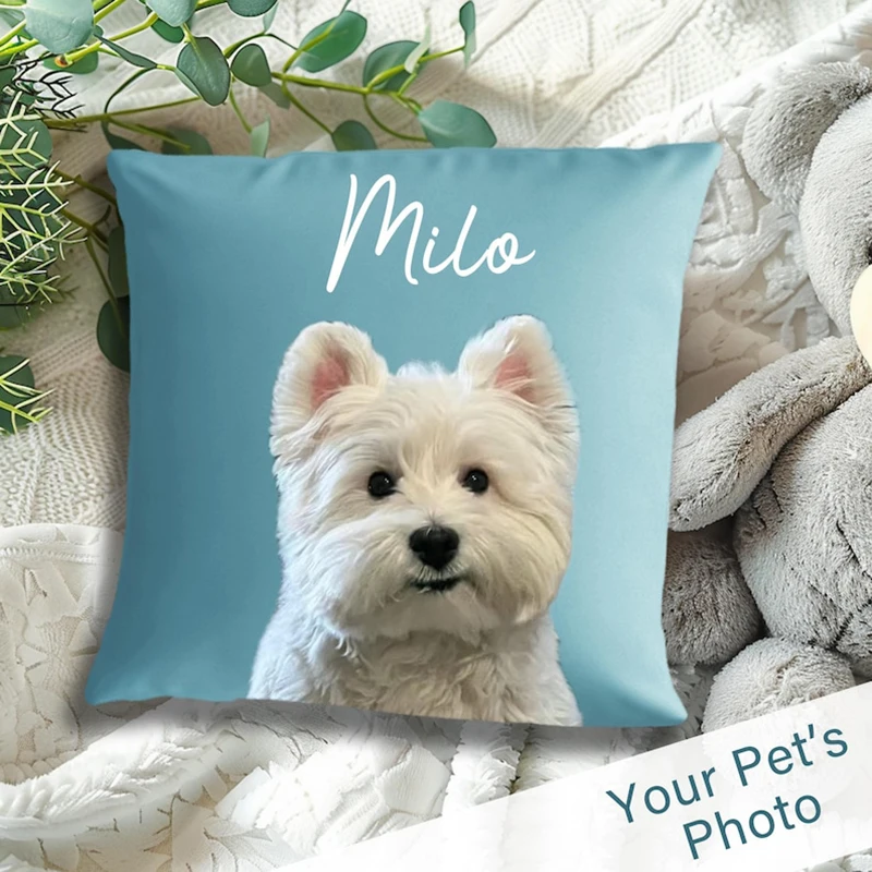 

Cute Pet Pillow - Dog Cat Pet Pattern Square Decorative Cushion 50x50cm for Sofa Bedroom Living Room Home Decor Kids Gift