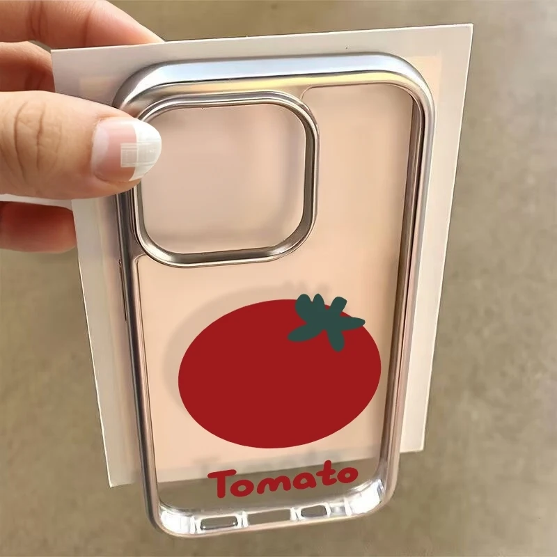 Эстетичный чехол для телефона с дизайном «Томат» для iPhone 17 Air 16 15 14 13 12 11 Pro Max Plus X Xs XR, мягкий чехол-накладка