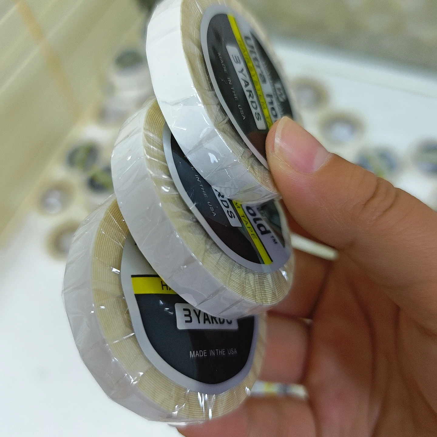 3Yards Lace Wig tape glue for hair extensions Strong Hold Adhesive Tape glue for wig  Lace Wig Glue Hair System Tape For Toupees