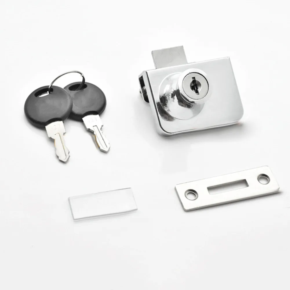 Wine Cabinet Locks Door Lock Kit 1 Pc For 5-8mm Glass Set Showcase Single/double Doors Sliding Glass Zinc Alloy