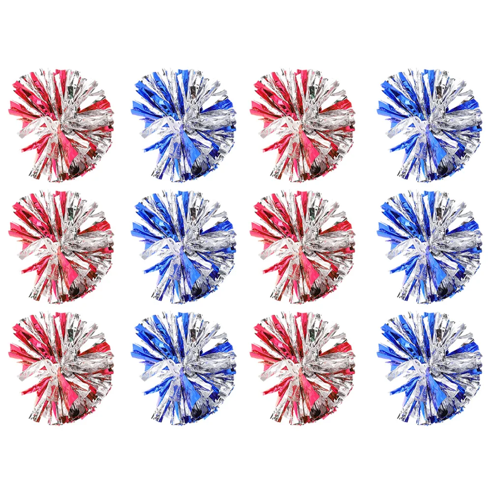 12 Pcs Cheerleading Bouquet Clamps Delicate Pom Poms Girl Compact Plastic Outdoor Cheerleader Prop Man