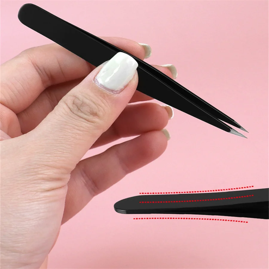 1/4pcs High-Quality Eyebrow Tweezers Precision Tweezers Stainless Steel Eyebrow Tweezers Beauty Tools Eyelash Tweezers 96 Clips