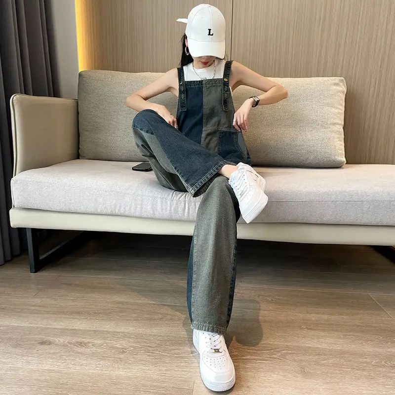 Jumpsuits Women Vintage Patchwork Chic Denim Designed Office Lady Young Leisure Ulzzang Streetwear Personality Gentle All-match