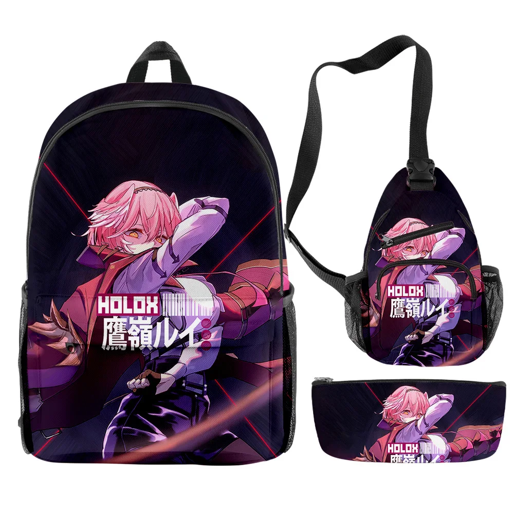 Trendy Popular Takane Lui Virtual YouTuber 3D Print 3pcs/Set pupil School Bags Travel Laptop Backpack Chest Bag Pencil Case