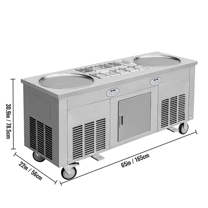 Dafang Pot Commercial Fried Ice Cream Roll Machine Multi Functional Stainless Steel Stir Fry Ice Machine
