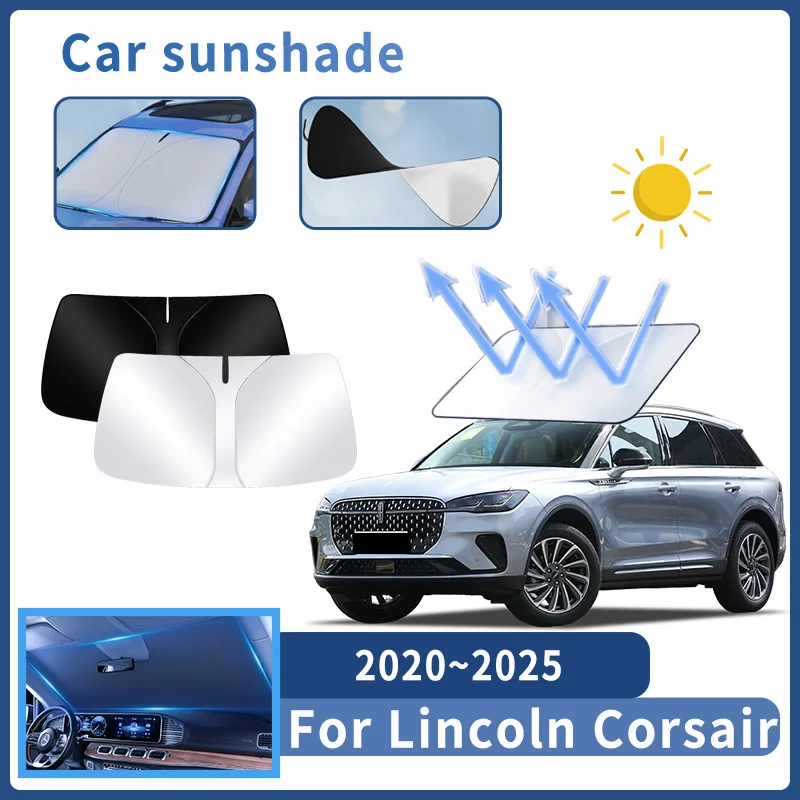 

Auto Parts For Lincoln Corsair 2020~2025 2023 Sunshade Windshield Sun Protection Heat Cover Summer Car Interior Accessories Tool