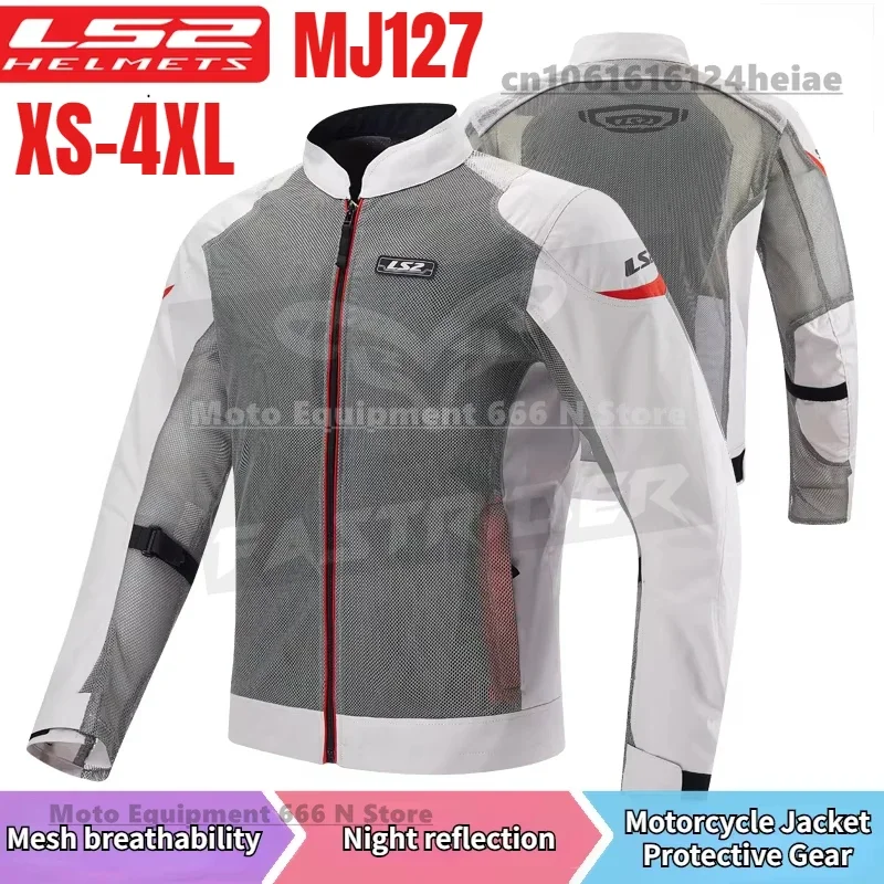 

LS2 Motorcycle Jacket Moto Racing Riding Clothing Armor MJ127 Summer Breathable Men Women Motocross Soft Armor CE Certified