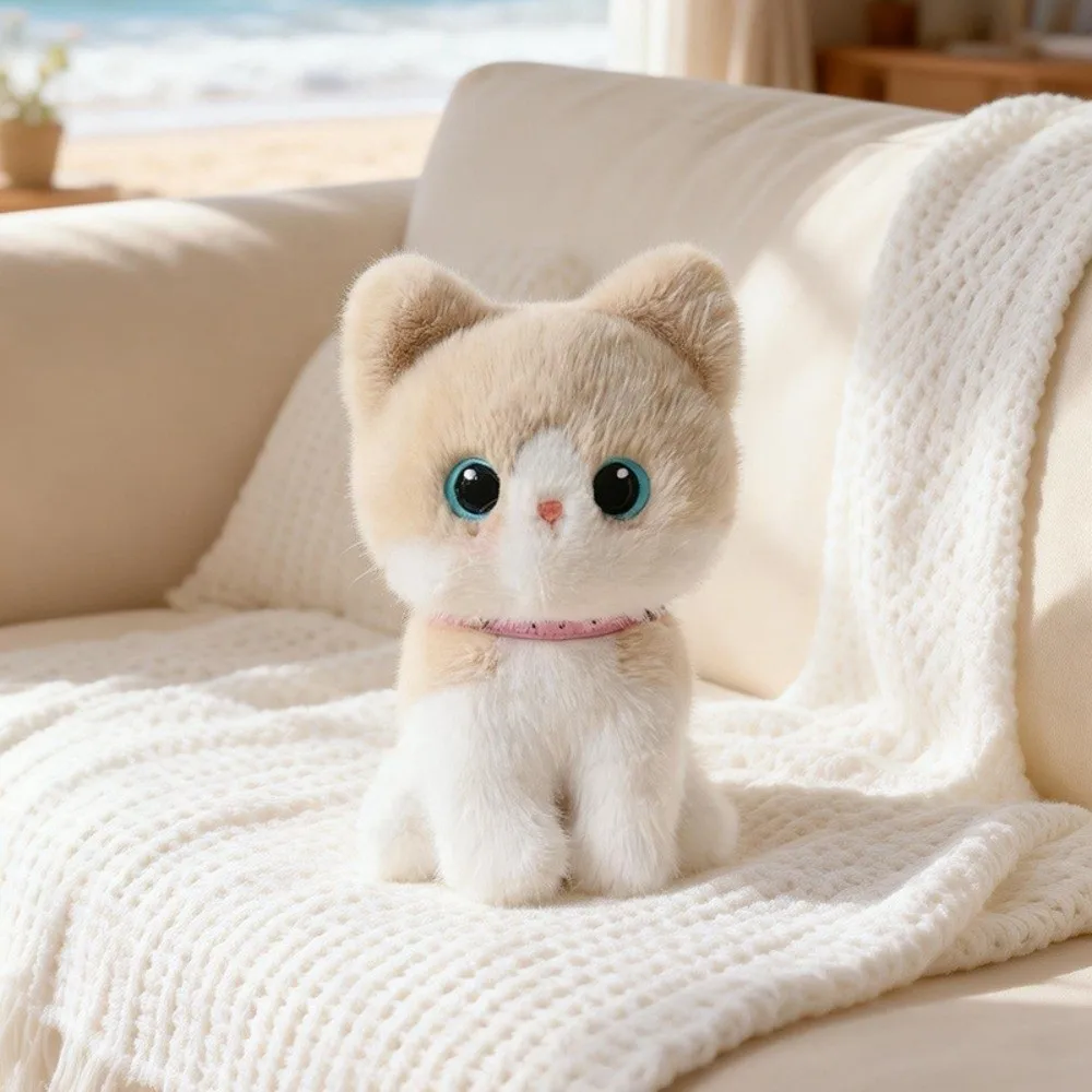 New Sitting Pose Cat Soft Fluffy 20cm Pet Cat Dolls Cartoon Cat Animal For