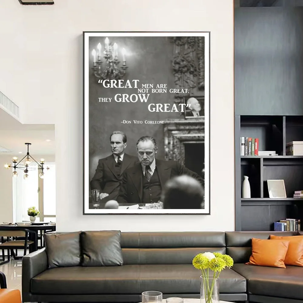 Black White Classic Movie Posters Godfather Motivational Life Quote Canvas Art Prints Famous Person Wall Painting Decoration