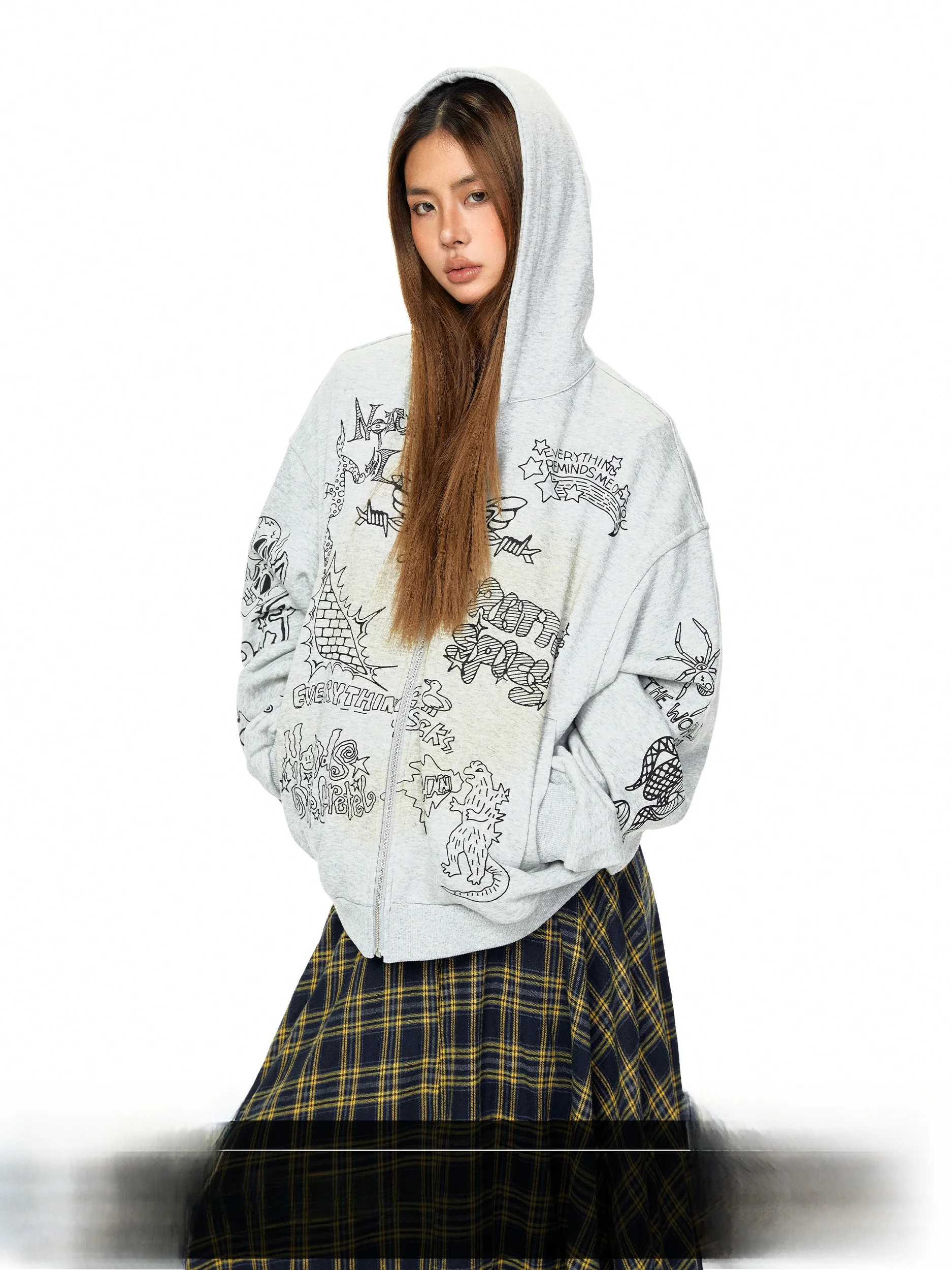 

Women's Loose Fit Hoodie Sweatirt Letter Print Casual Street Sle Spring New Arrival Open Cardigan Coat Polyester Cotton B...
