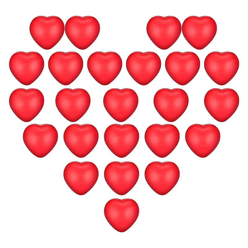 

M15K24Pcs Valentine'S Day Red Heart Stress Balls,Stress Balls for School Carnival Reward,Valentine Party Bag Gift Fillers
