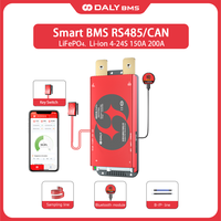 Daly Smart BMS 4S Lifepo4 12V 8S 24V 16S 48V 150A 200A BMS RS485 CANBUS Protective Board Li-ion 3.7V Battery BMS with Key Switch