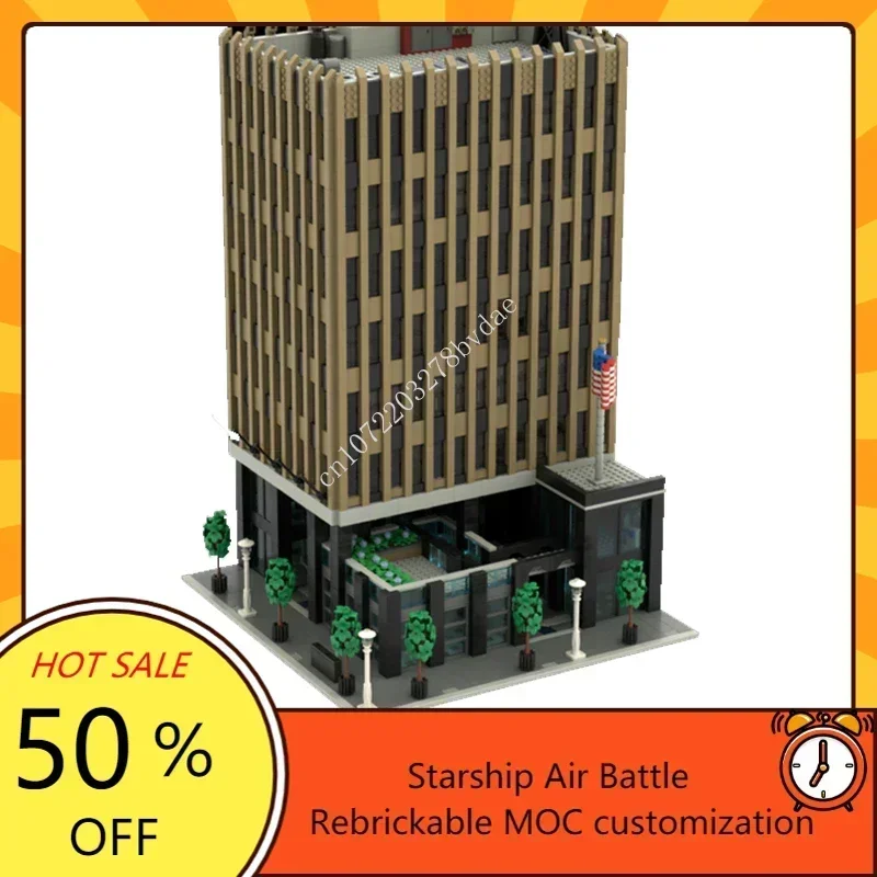 10096PCS Custom MOC Federal Building With Law Enfocement Street View DIY Education Assembly Puzzle Children birthday Toys Gifts