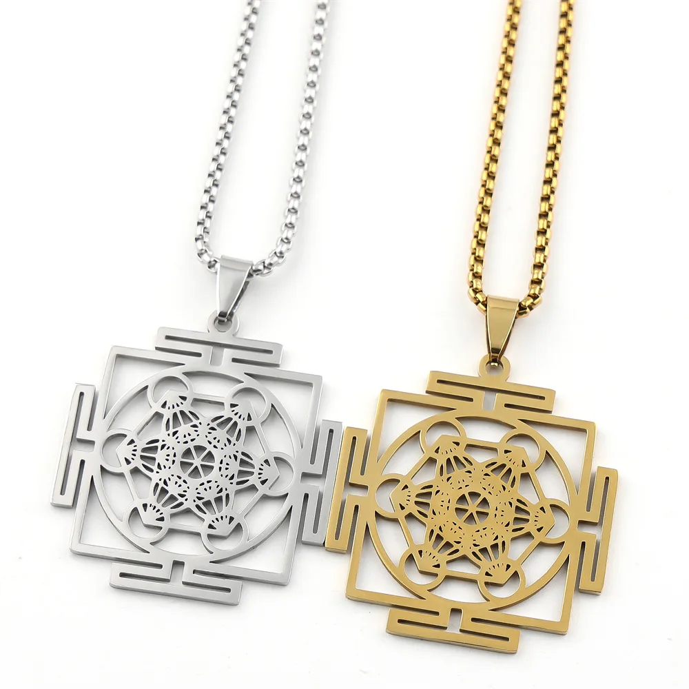 New Zen-inspired Mandala Yoga Meditation Stainless Steel Yoga Pendant Necklace Set - For Men and Women, Aesthetic Jewelry Neckla