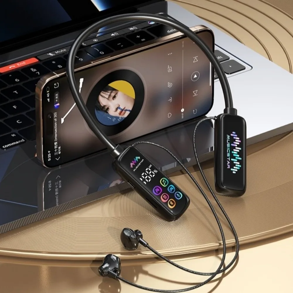 HD Screen Wireless Earphones HiFi Sound Noise Reduction Bluetooth Headset Bluetooth 5.4 Waterproof Karaoke Earphones Gamer Us
