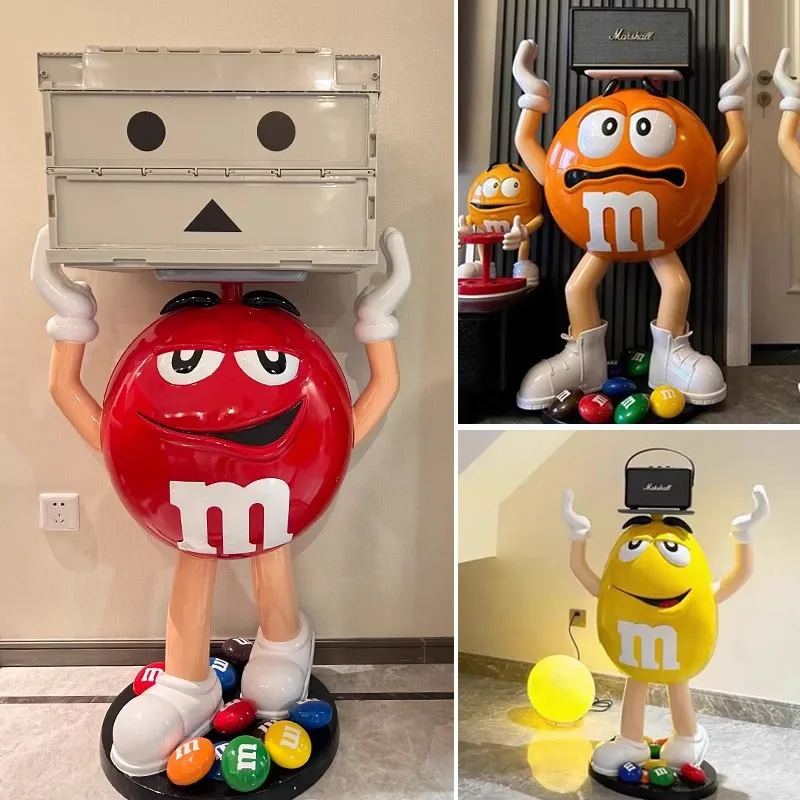Cartoon large mm bean man ornament fiberglass sculpture home living room floor Internet celebrity store tide play doll