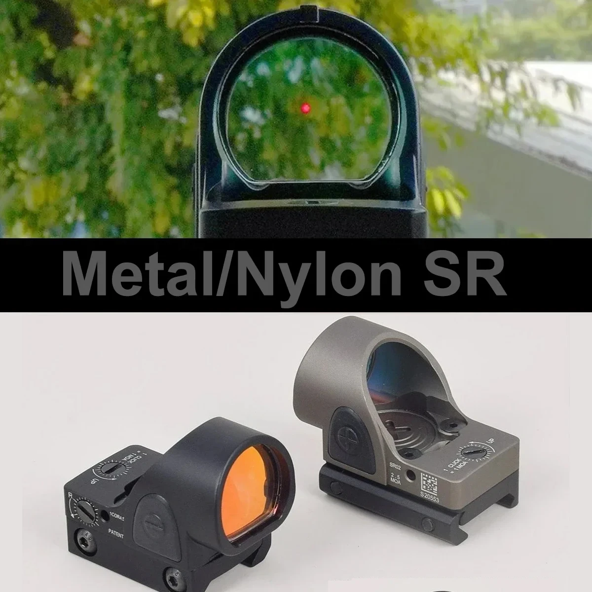 

Tactical SR Red Dot Sight Scope Red Dot Optics Riflescope Collimator Fit 20mm Rail RMT Rifle Sight Hunting Airsoft With Logo