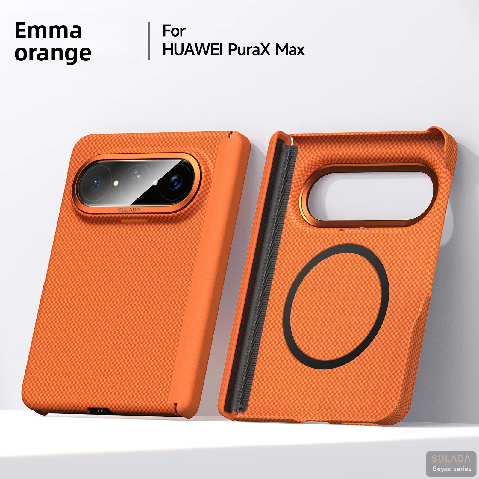 Роскошный деловой чехол с магнитной текстурой и эффектом кожи для Huawei Pura X Max, противоударный, с защитой Magsafe по двум осям, тонкий, облегающий чехол