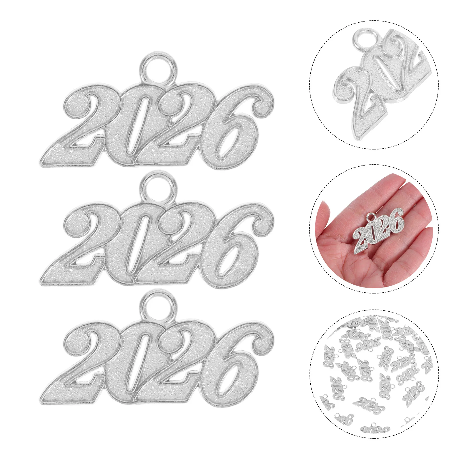 

50 Pcs Number Pendant Year 2025 Pendants Accessories Graduation Cap Tassel Charms